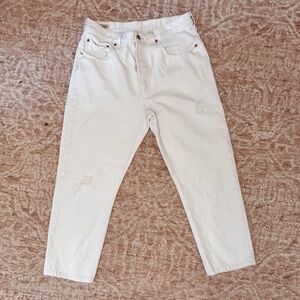Levi's 501 Women's Off-White cropped Straight Leg Jeans